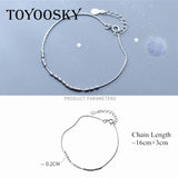 925 Sterling Silver Small Ball Beads Bracelet Chain for Women