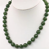 12mm Faceted Army Green Beads Necklace Natural Stone 18inch