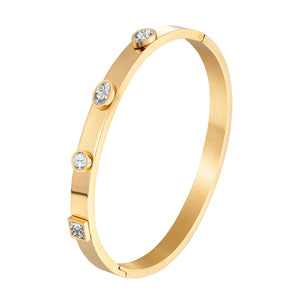 Arrival Women CZ Crystal Bangle Plating Cuff Bracelet Jewelry