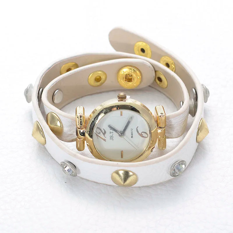 Fashion Wrap Women Watch Double Wrap Leather Bracelet Gift