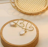 Heart Coin Pearl Earrings Real Freshwater Pearls Silver Fine Jewelry