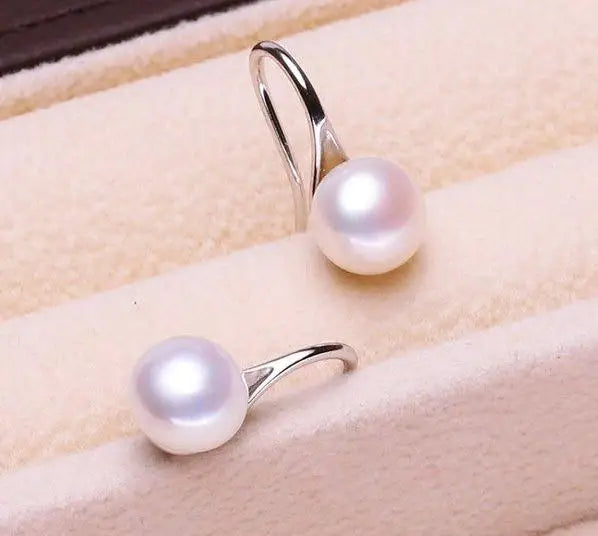 Arrival 9mm Natural Pearl Earrings S925 Sterling Silver Pink Lavender Lady Gift
