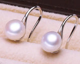 Arrival 9mm Natural Pearl Earrings S925 Sterling Silver Pink Lavender Lady Gift