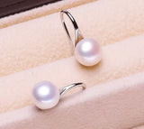Arrival 9mm Natural Pearl Earrings S925 Sterling Silver Pink Lavender Lady Gift