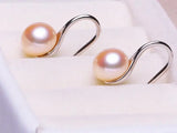Arrival 9mm Natural Pearl Earrings S925 Sterling Silver Pink Lavender Lady Gift