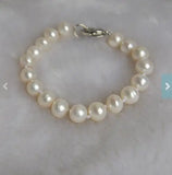 Single Freshwater Pearl Bracelet 8-9mm Real Wedding Birthday Women Gift