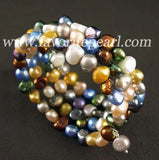 Arrival Favorite Pearl Bracelet 7-8mm Mixes Natural Freshwater Triple Row