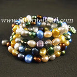 Arrival Favorite Pearl Bracelet 7-8mm Mixes Natural Freshwater Triple Row