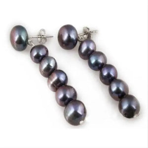 Pearl Dangle Earrings Sterling Silver Stud Fine Jewelry Women Gift