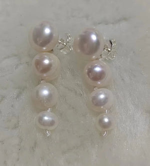 Favorite Pearl Dangle Earrings S925 Sterling Silver Stud Fine Jewelry