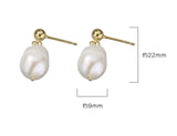Baroque 9mm Freshwater Pearl Earrings S925 Silver Dangles