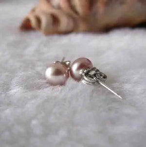 Lavender Freshwater Pearl Earrings S925 Sterling Silver Studs