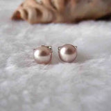 Lavender Freshwater Pearl Earrings S925 Sterling Silver Studs
