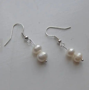 Arrival Freshwater Pearl Earrings 7mm Round S925 Silver Dangle Earring