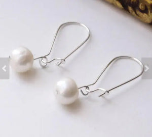 Charming Freshwater Pearl Silver Dangle Earrings