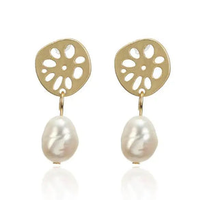Natural Freshwater Baroque Pearl Earrings