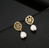 Natural Freshwater Baroque Pearl Earrings