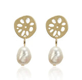 Natural Freshwater Baroque Pearl Earrings
