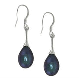 Arrival Pearl Earrings S925 Silver Dangle 9-10mm Rice Freshwater Pearl