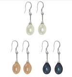 Arrival Pearl Earrings S925 Silver Dangle 9-10mm Rice Freshwater Pearl