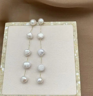 Baroque Freshwater Pearl Long Stud Earring
