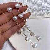 Baroque Freshwater Pearl Long Stud Earring