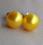 Golden Freshwater Pearl Stud Earring 925 Silver