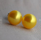 Golden Freshwater Pearl Stud Earring 925 Silver