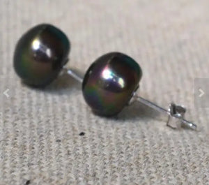 11mm Freshwater Pearl Stud Silver Earrings