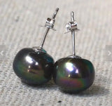 11mm Freshwater Pearl Stud Silver Earrings