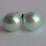 8mm Freshwater Pearl Silver Stud Earrings Charming Lady Gift