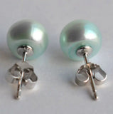 8mm Freshwater Pearl Silver Stud Earrings Charming Lady Gift