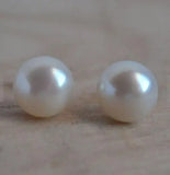9mm Freshwater Pearl Stud 925 Silver Earrings Wedding