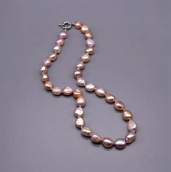 Natural Baroque Freshwater Pearl Necklace Lavender Color