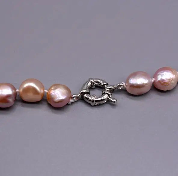 Natural Baroque Freshwater Pearl Necklace Lavender Color