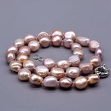 Natural Baroque Freshwater Pearl Necklace Lavender Color