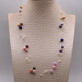 Multicolor Freshwater Pearl Necklace for Birthday Party Lady Gift