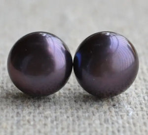 Peacock Freshwater Pearl Stud Earrings Silver Jewelry Lady Gift