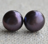 Peacock Freshwater Pearl Stud Earrings Silver Jewelry Lady Gift