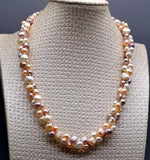 Pink Lavender Baroque Freshwater Pearl Long Necklace