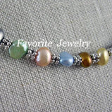 Baroque Freshwater Pearl Necklace 18in AA Silver Beads