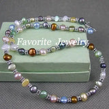Baroque Freshwater Pearl Necklace 18in AA Silver Beads
