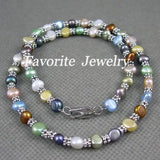 Baroque Freshwater Pearl Necklace 18in AA Silver Beads