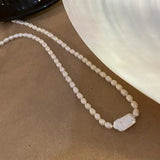 Baroque Pearl Choker Necklace Elegant White Gold Plated Gift for Her 16"