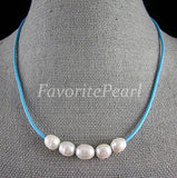 Arrival Favorite Pearl Necklace Natural Freshwater Pearl Deep Sky Leather