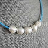 Arrival Favorite Pearl Necklace Natural Freshwater Pearl Deep Sky Leather