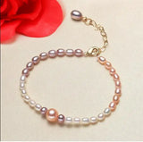 Real Pearl Bracelet Multicolor Freshwater Pearl Bangle Fine Jewelry