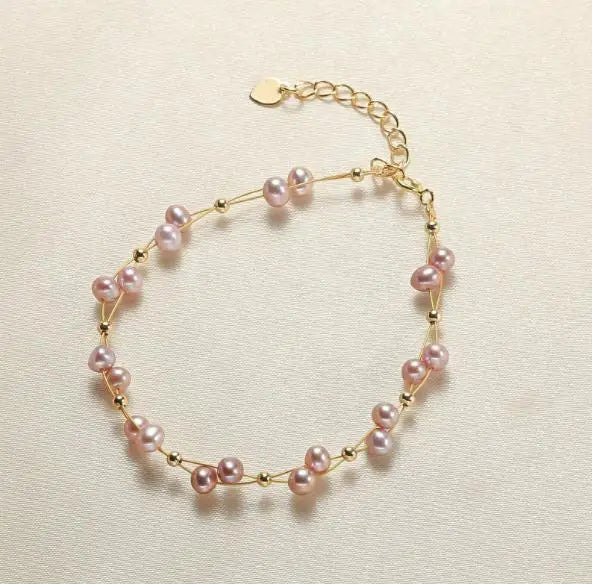 Real Pearl Bracelet Multicolor Freshwater Pearl Bangle Fine Jewelry