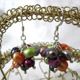 Real Pearl Dangle Earrings 5-7mm Multicolor Freshwater S925 Sterling Silver