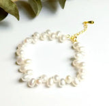 Freshwater Pearl Cultured Pearl Rice Shape Beaded 925 Bracelet